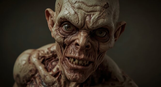 Creepy zombie monster halloween horror character design concept art scary ghoul creature