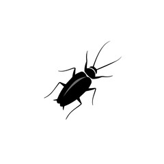 Black silhouette of a cockroach insect illustration