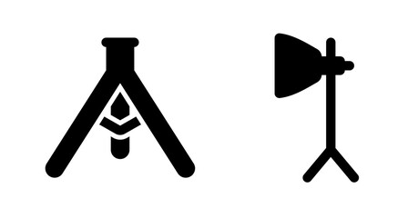 Studio Lighting Icons:  Bold Black Silhouette, Minimalist Design, Professional Photography.