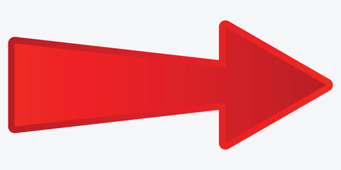Bold Red Right Arrow Vector Icon &ndash; Flat Navigation Pointer Symbol for Interface and Directional Design