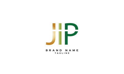 JIP, JPI, IJP, IPJ, PIJ, PJI, Abstract initial monogram letter alphabet logo design