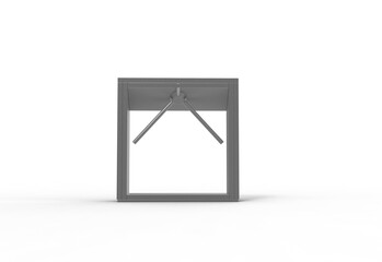 ticket punch door front view with shadow 3d render