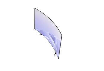 curve TV top view without shadow 3d render