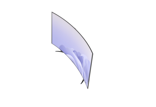 curve TV top view without shadow 3d render