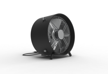 metal exhaust fan angle view with shadow 3d render