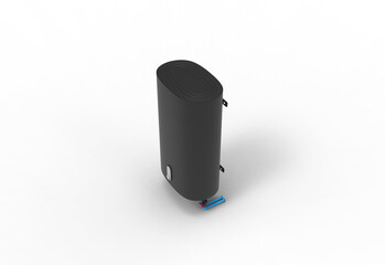 tall water heater top view with shadow 3d render