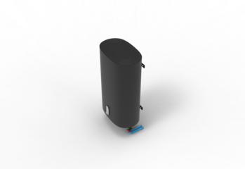 tall water heater top view with shadow 3d render
