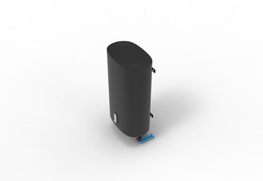 tall water heater top view with shadow 3d render