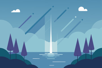 Naklejka premium vector illustration of a landscape