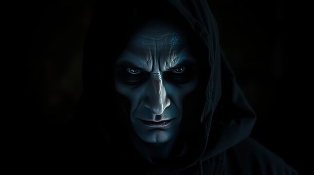 Scary hooded figure grim reaper halloween costume dark fantasy character concept art