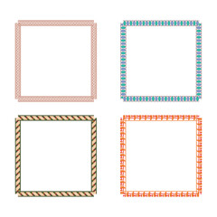 Square panel icon. Grid section symbol. Vector block graphic. Blue dotted design.