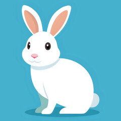 Obraz premium white rabbit ,vector illustration white background