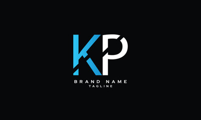 KP, PK, Abstract initial monogram letter alphabet logo design