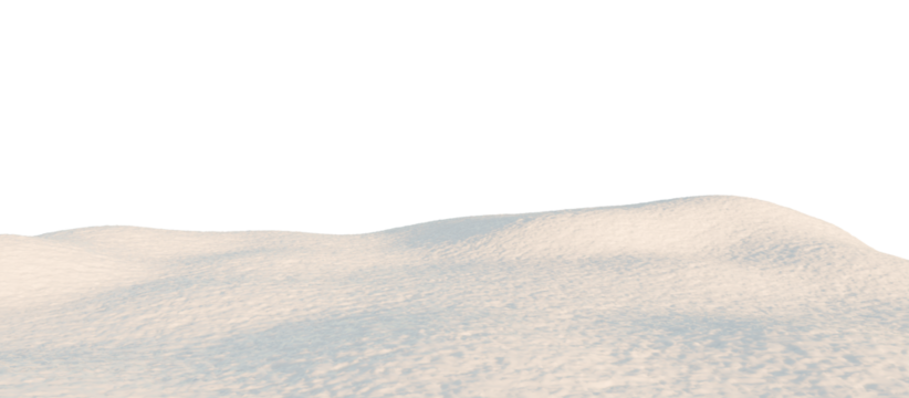 Snow-Covered Hills Under a Calm Sky. 3D render.	
