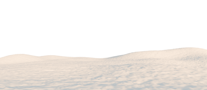 Snow-Covered Hills Under a Calm Sky. 3D render.	

