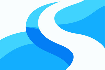 Abstract blue background with a winding 3D wave path, an illustration of a colorful ribbon design perfect for business concept art or modern wallpaper