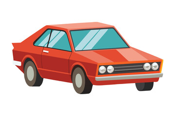 Isolated red toy car model