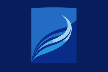 Obraz premium Abstract blue wave design featuring a dynamic symbol of water and nature for business illustrations