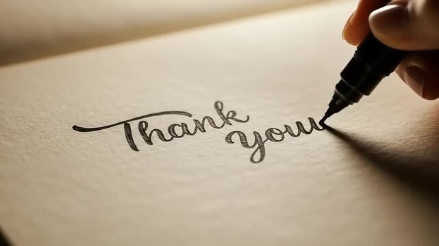 Handwritten thank you message