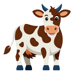 vector illustration cow white background