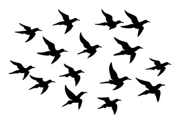 Nature Inspired Bird Flight Silhouette Vector for Calm Aesthetic Projects