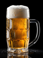 beer mug filled with golden beer