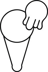 Ice Cream Cone and Spoon Sketch Drawing