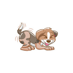 Dogs collection. Vector illustration of funny cartoon different breeds dogs in trendy flat style. Isolated on white.