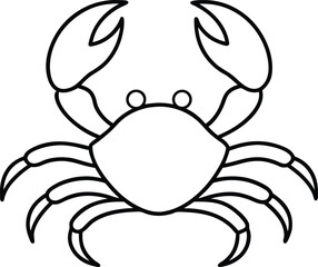 Minimal Sea Crab Outline Illustration