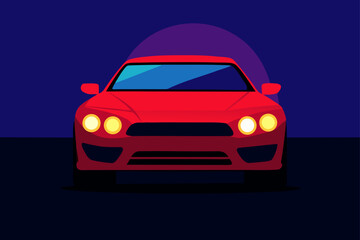 Fototapeta premium red sports car on black