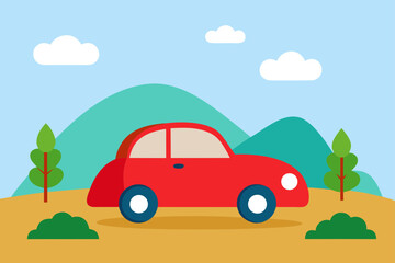 green car on a green background