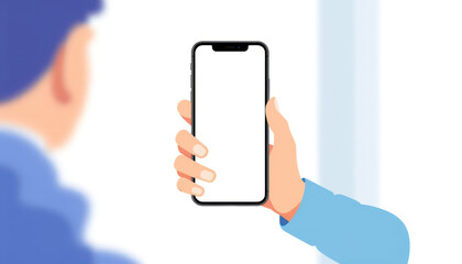 Person Holding Smartphone with Blank Screen, Demonstrating Mobile Technology and User Interaction for Digital Communication