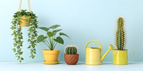 3d potted plant arrangement horizontal