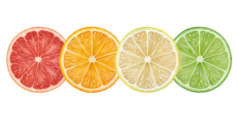 citrus fruit slices horizontal illustration