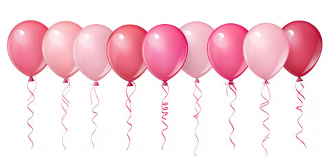 pink balloons horizontal line illustration