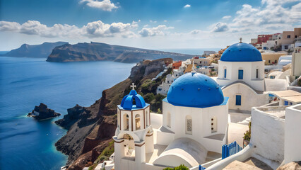 santorini architecture panoramic view