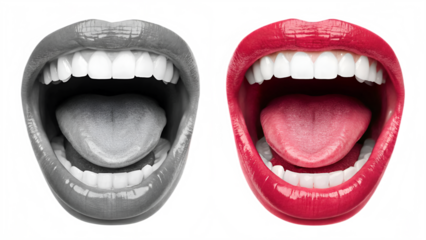 open mouth expression contrast art