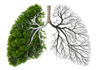 lungs illustration with nature contrast