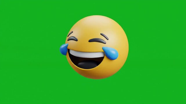 Rolling on the Floor Laughing 3D Emoji Animation on Green Screen