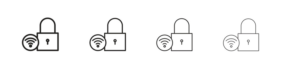 Wifi security icon symbols collection. Vector EPS 10
