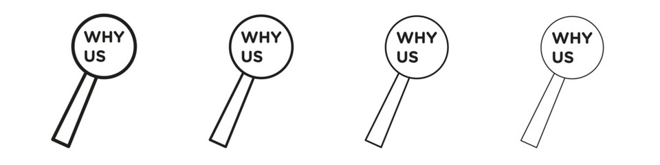 Why us icon symbols collection. Vector EPS 10
