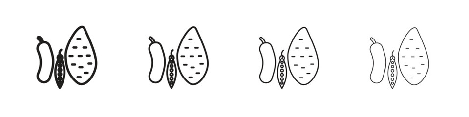 Vegetable icon symbols collection. Vector EPS 10