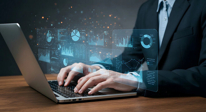 Data Analytics & Business Intelligence: Maximizing Insights with Financial Graphs & Growth Charts on Transparent Background.

 - Powered by Adobe