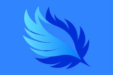 Fototapeta premium vector illustration of blue feather