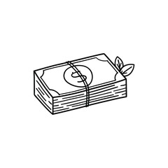Illustration of a bunch of money leaves represent investment