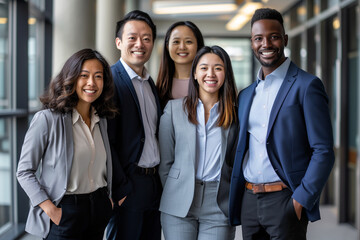 Obraz premium Diverse Business Team in Modern Office