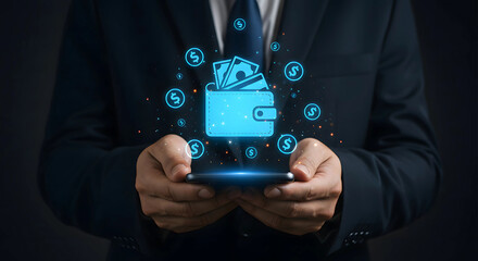 Digital wallet concept for modern financial transactions and secure money management on mobile devices.

