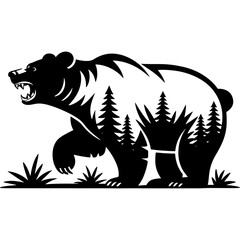 Black and white silhouette design isolated on white background