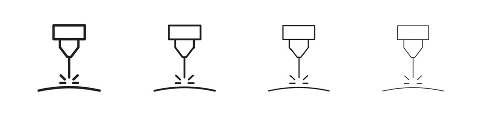 Laser machine icon symbols collection. Vector EPS 10