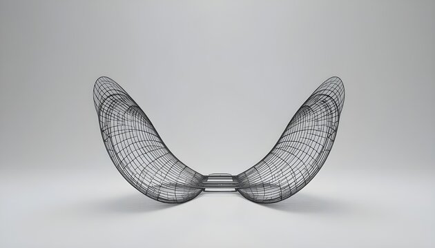 Minimal 3D Hyperbolic Paraboloid Saddle Shape PNG &ndash; Elegant Wireframe or Solid Geometric Surface, Centered on White Background, Perfect for Tech, Math, or Design Themes